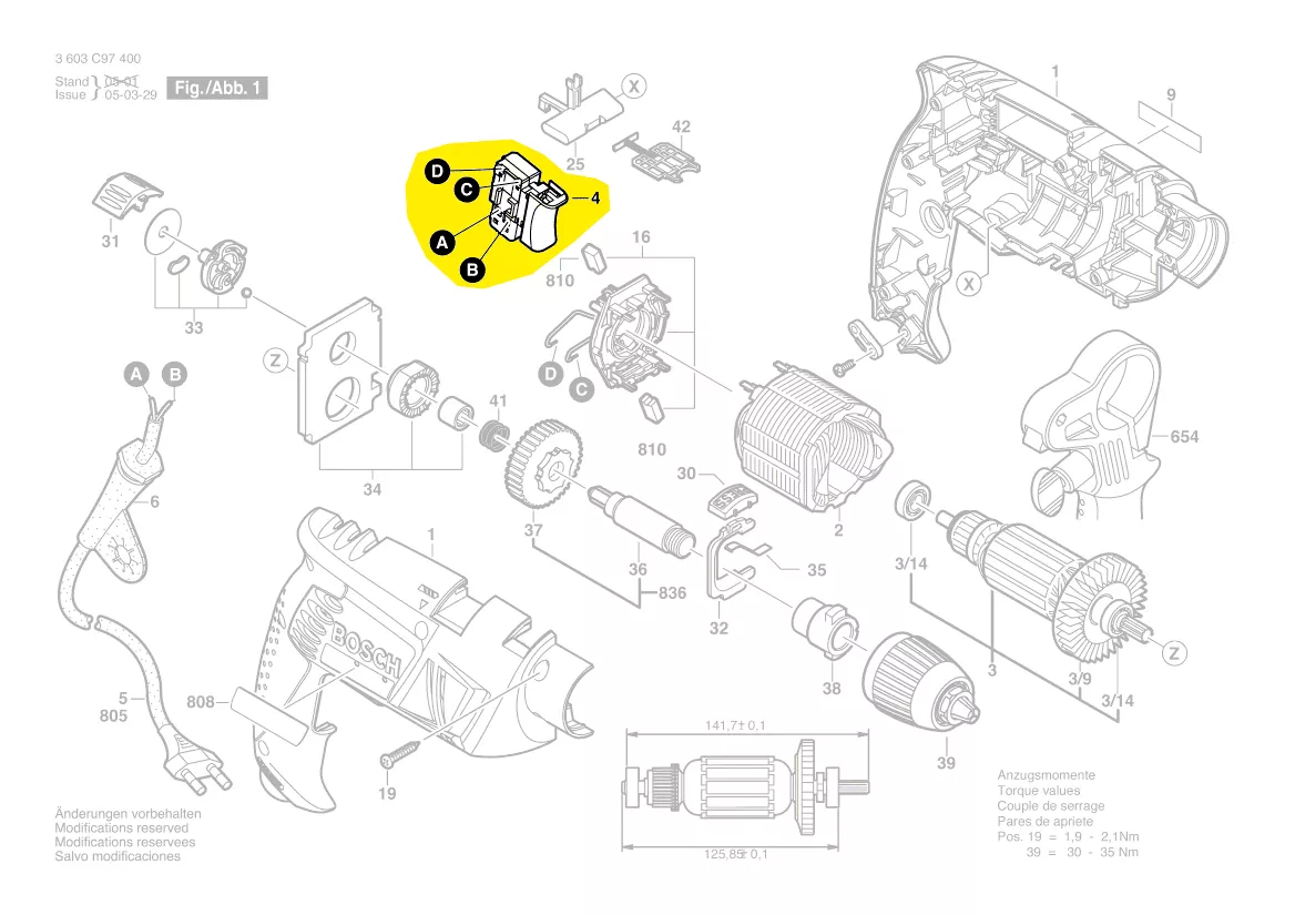 Interrupteur réf. 2 607 200 594 BOSCH